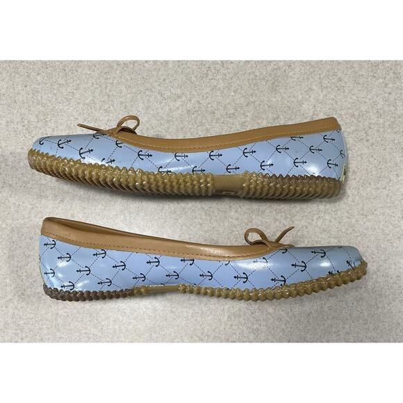 Western Chief Women's Anchors Away Skimmers Slip On Flats Blue & Tan Size 10 - Picture 5 of 9
